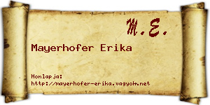 Mayerhofer Erika névjegykártya