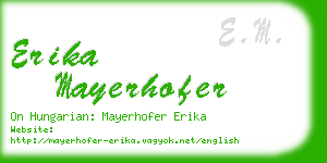 erika mayerhofer business card